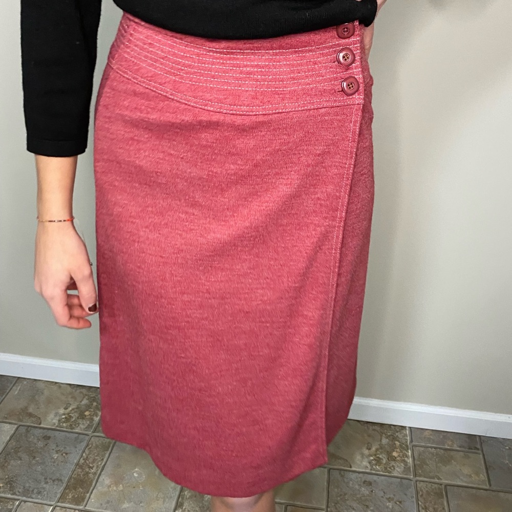 1970s Vintage Burgundy Wrap Skirt